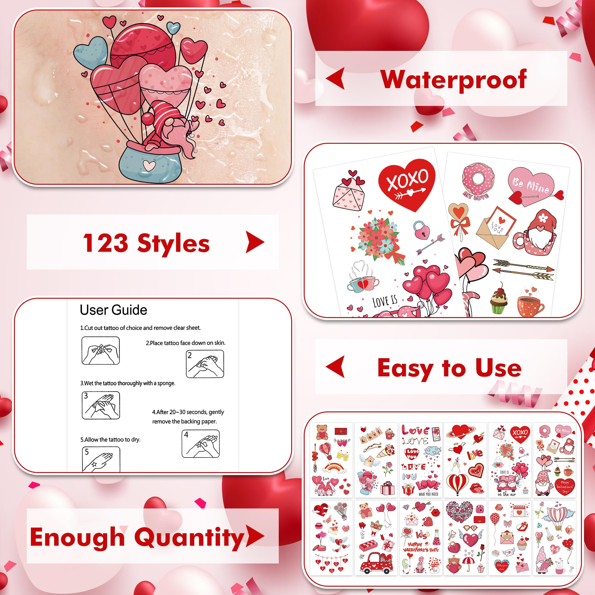 Huskein waterproof temporary tattoos stay put during activities.