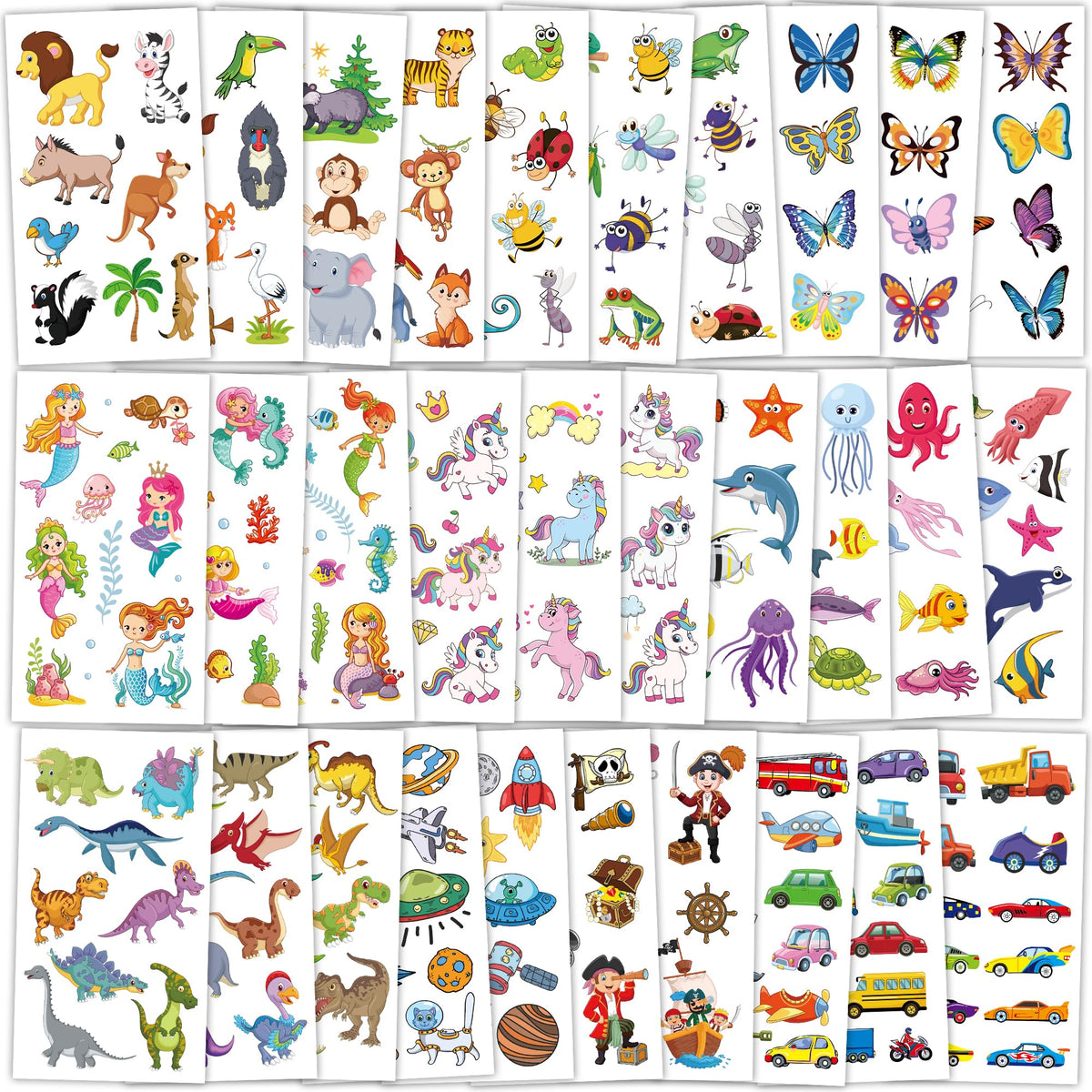 Huskein 320 patterns dinosaur tattoos for kids' party fun