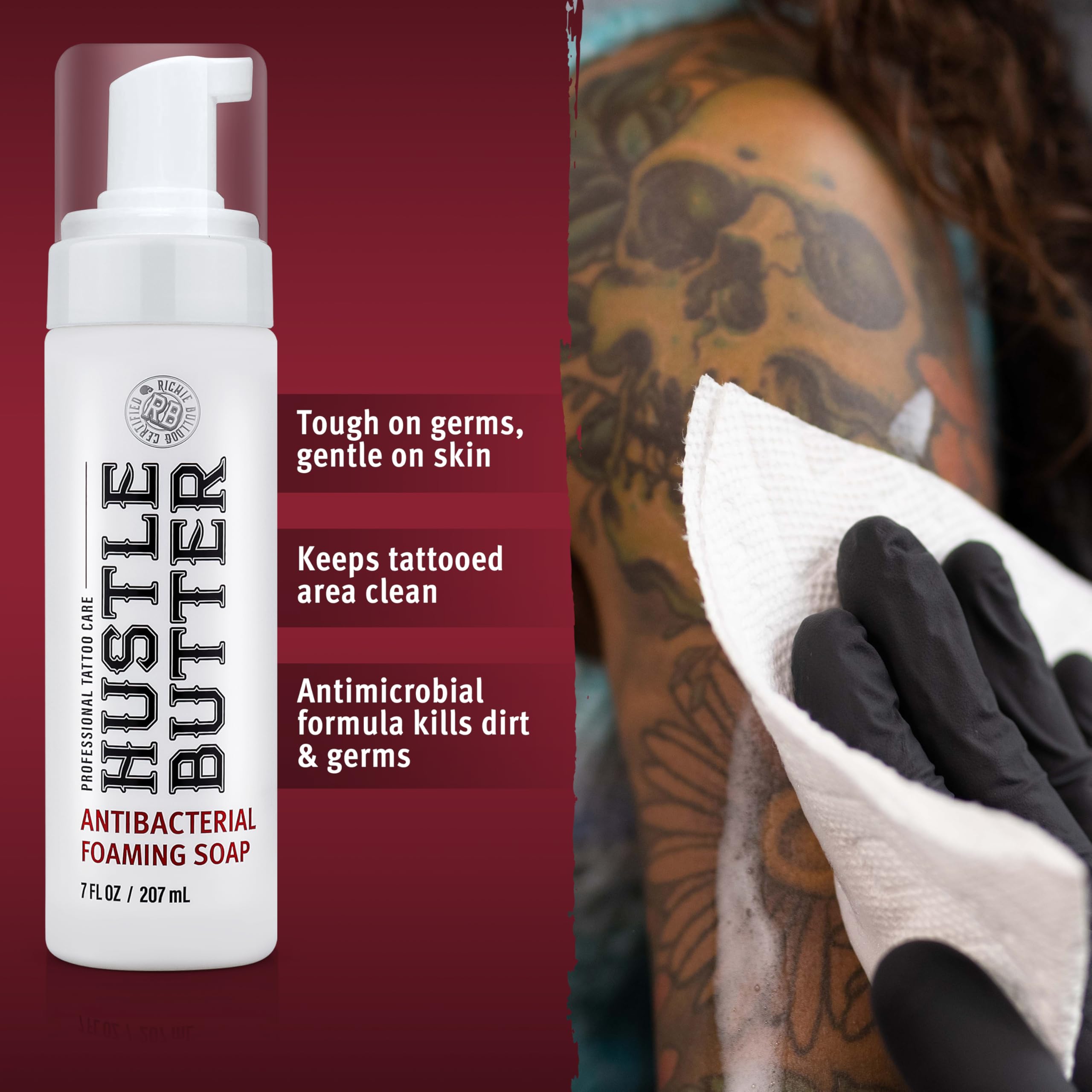 Hustle Butter Deluxe packaging label offers clear at-a-glance product details.