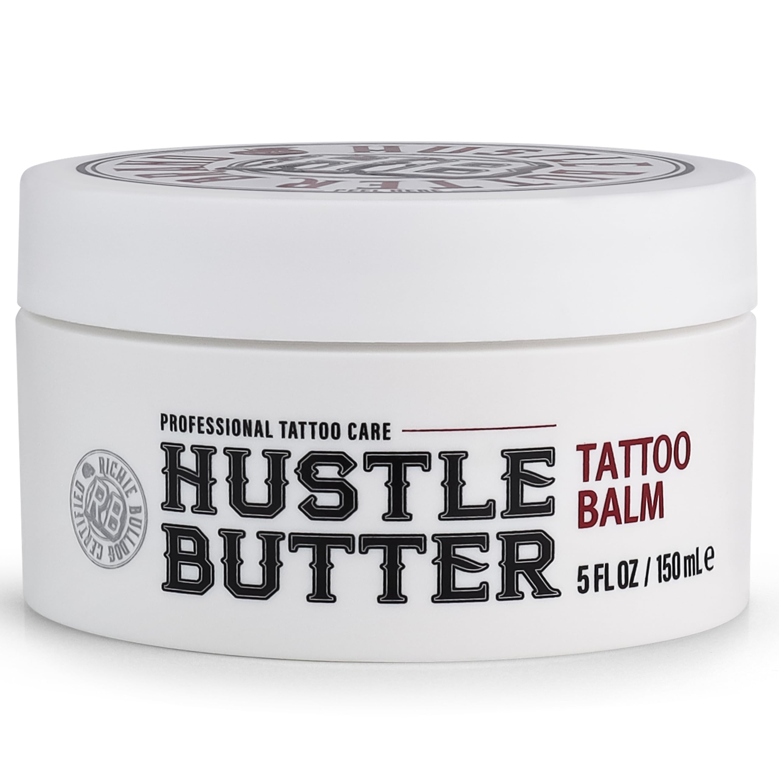 Hustle Butter Deluxe Tattoo Soap bottle for fresh tattoo care with a gentle touch.
