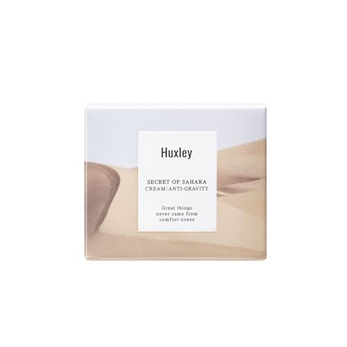 Huxley Secret of Sahara anti-gravity cream texture swipe shows melting balm feel.