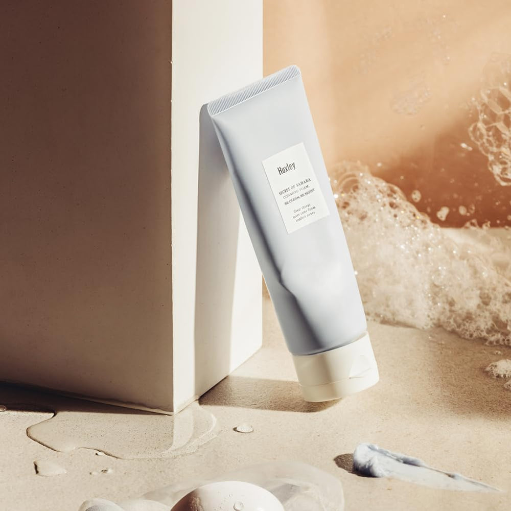 Huxley Secret of Sahara cleansing foam with prickly pear hydrates dry or stressed skin