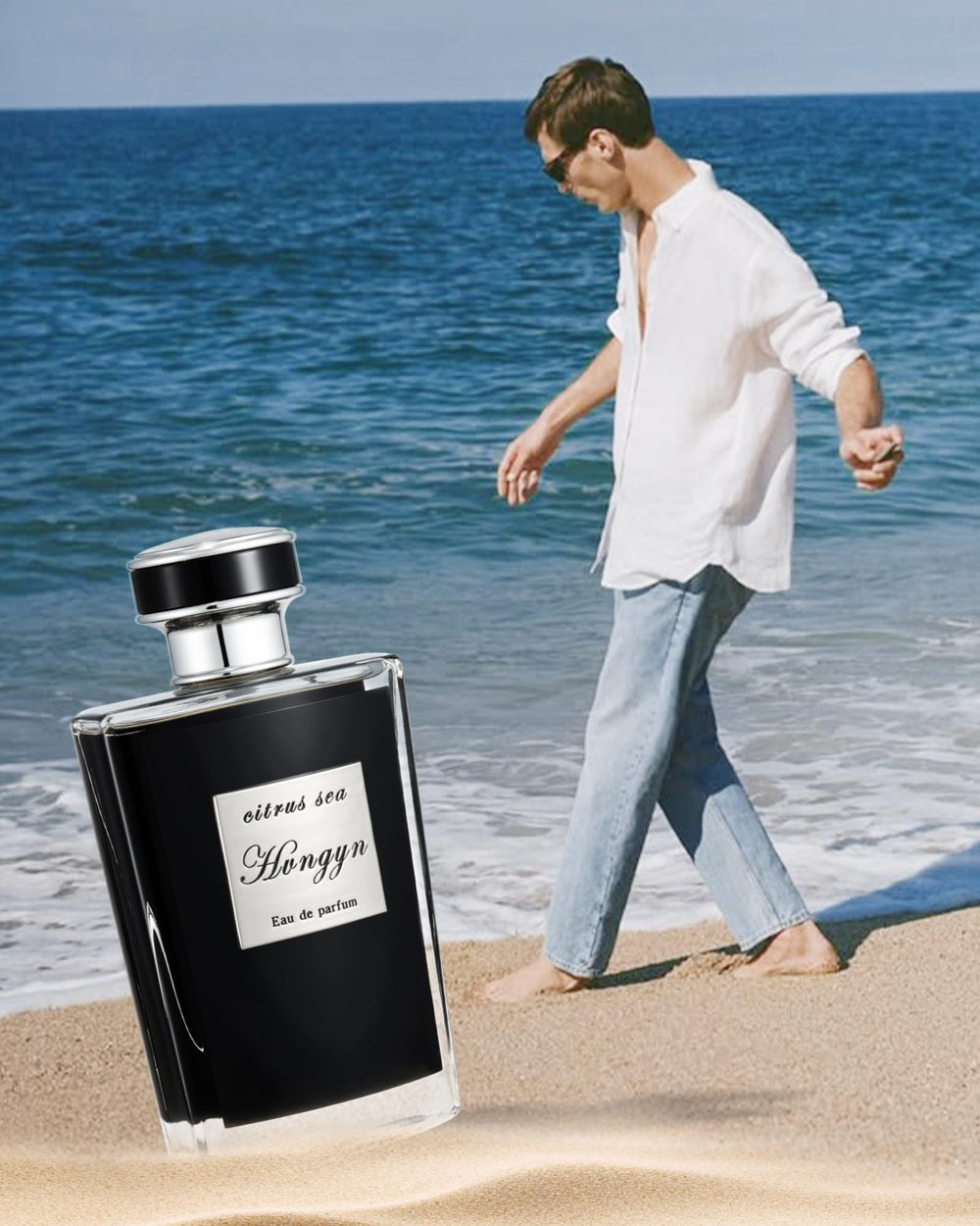 Hvngyn brand label closeup reinforces premium fragrance identity.