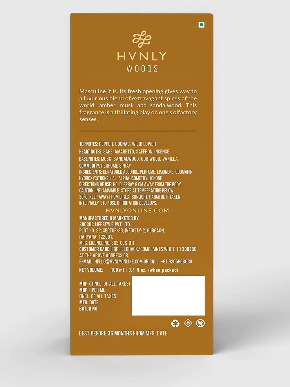 HVNLY Woods cap and woody accents reflect a modern fragrance profile