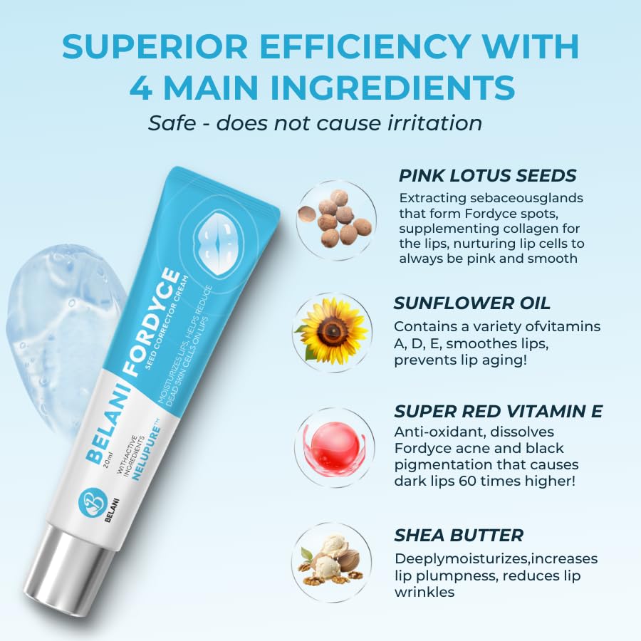 HVSun Belani Fordyce Cream pink lotus seeds ingredient highlight for lip nourishment