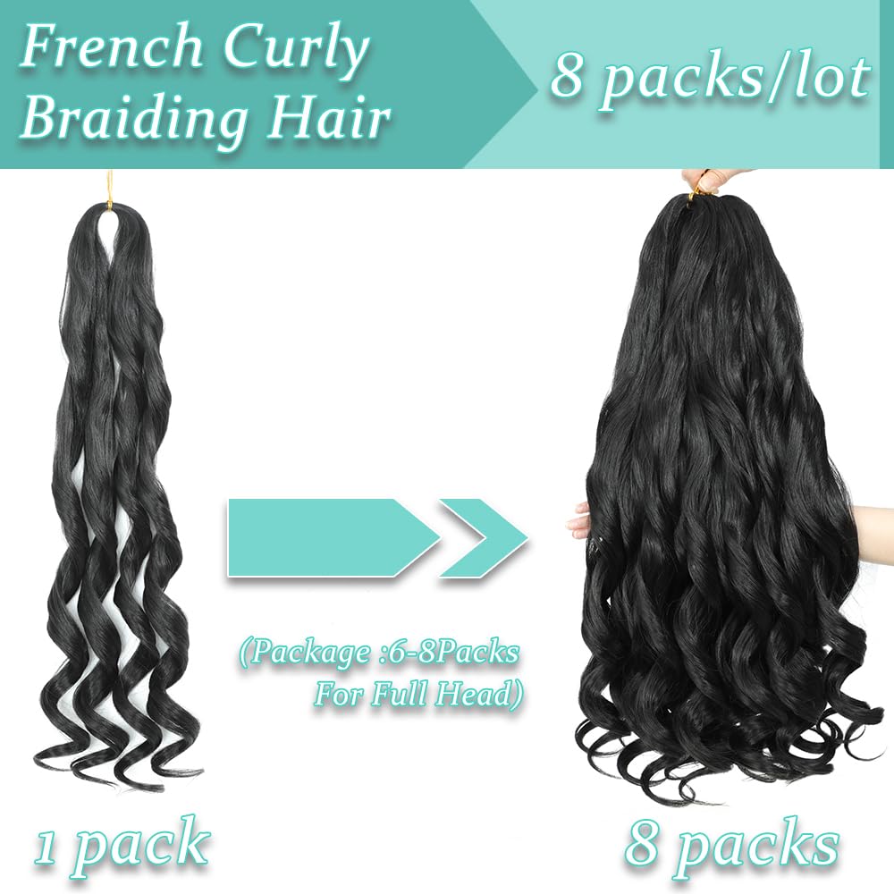 HVVZOY eight-pack french curl hair provides abundant volume for full head installs.