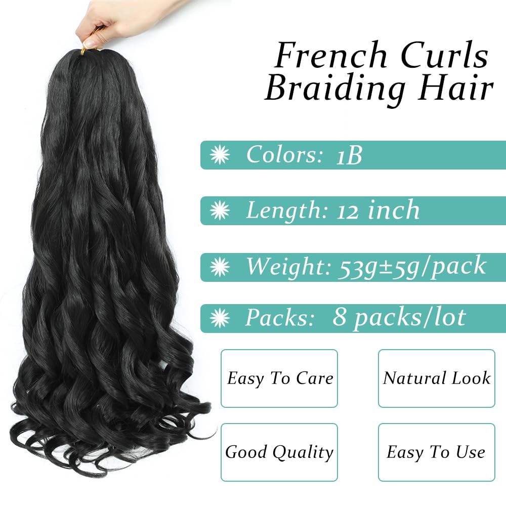 HVVZOY 12-inch curly braiding hair texture shows rich bounce for daily looks.
