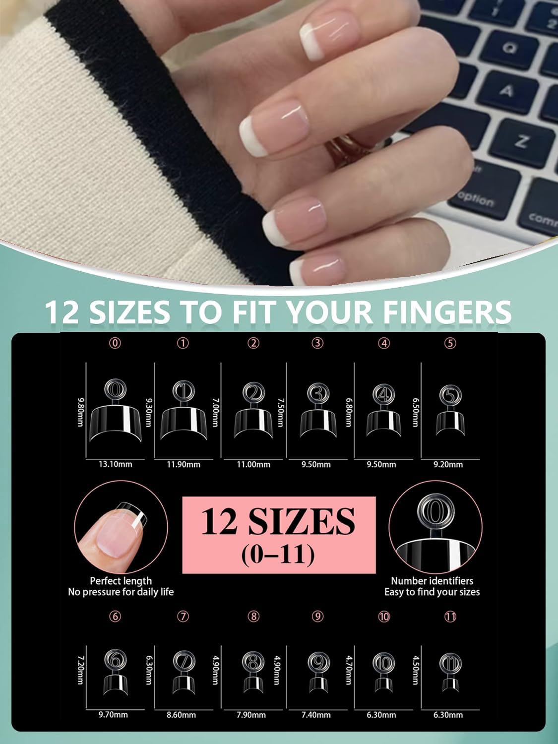 HWHUNO clear nail tips ready for gel color or nail art