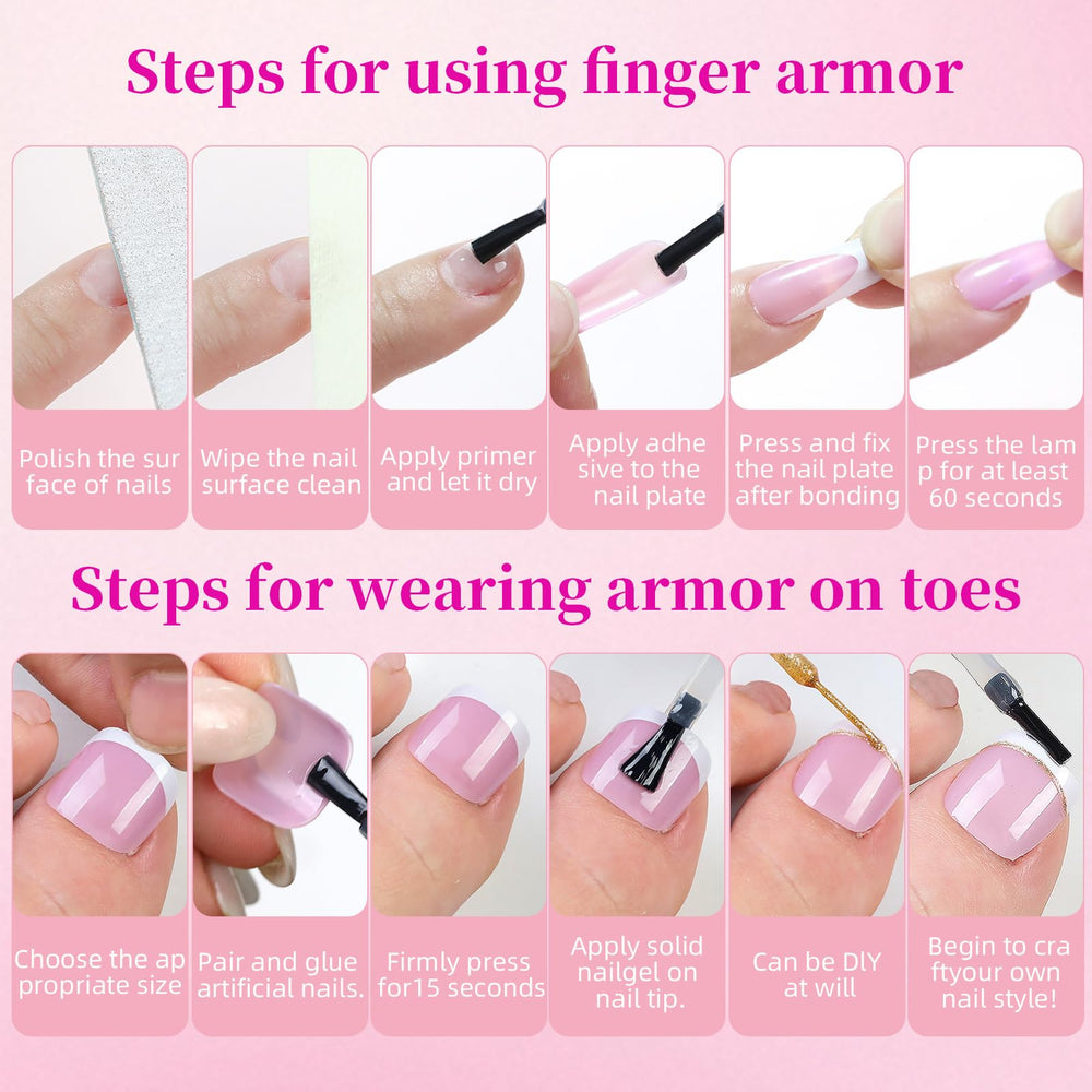 HWHUNO French tip design offers natural, elegant nail look