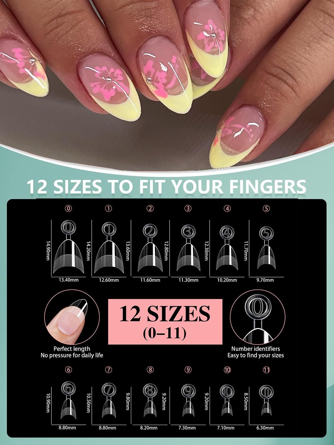 HWHUNO tapered square nail tips provide versatile shapes
