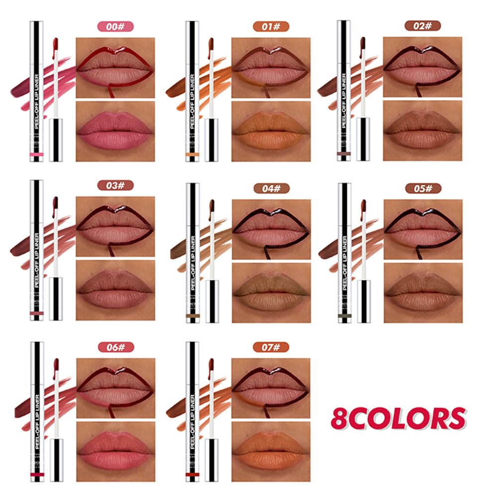Hxssll matte lip stain peel-off lip liner brown peel-off action for smudge-proof color.
