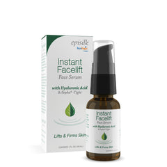 Hyalogic Instant Facelift Serum bottle demonstrates compact packaging and hydration-focused formula.