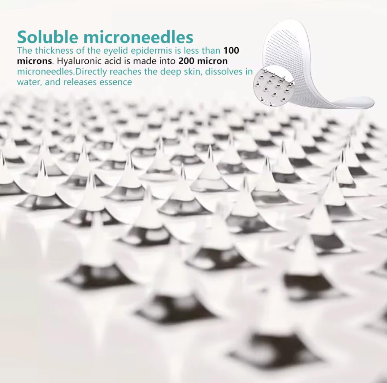 Hyaluronic Acid Collagen Micro Patches lifted from skin, showing gentle removal.