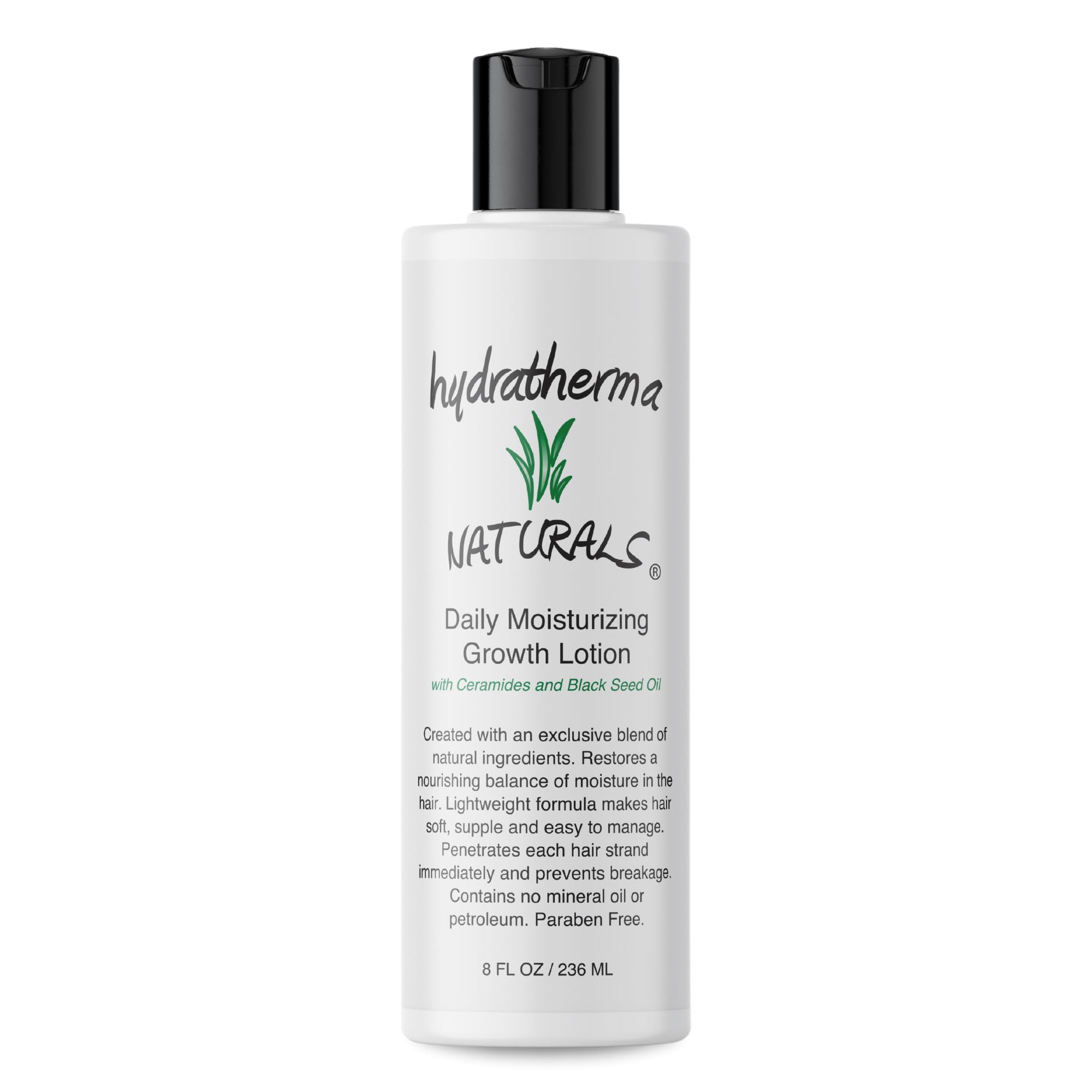 Hydratherma Naturals Growth Lotion bottle for daily hair nourishment.