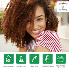 Hydratherma Naturals Hair Growth Oil on hair strands delivering non-greasy moisture and shine