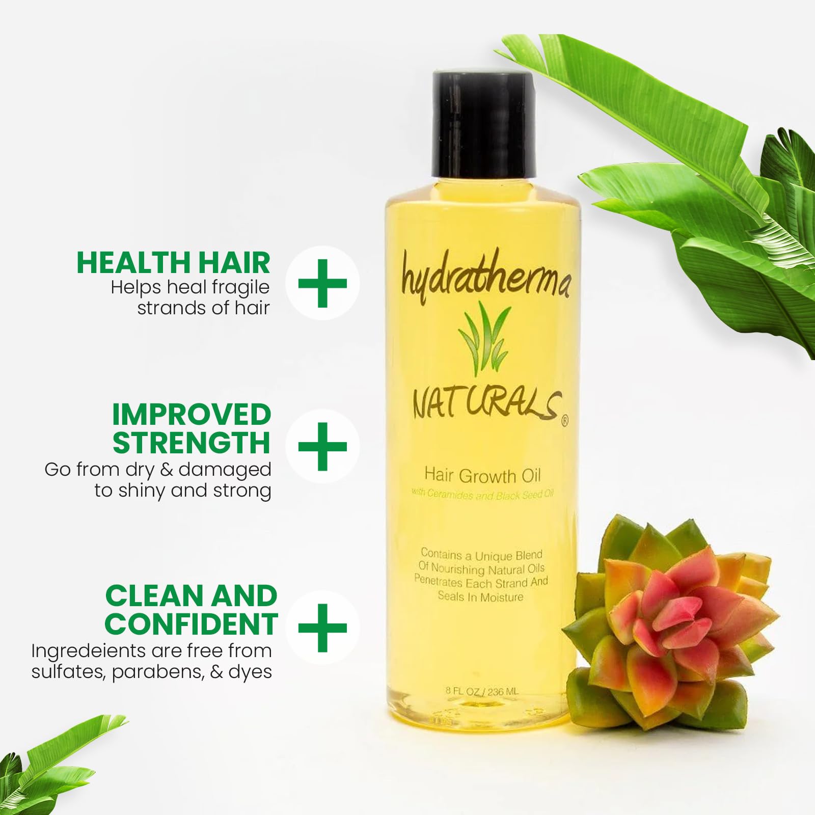 Hydratherma Naturals Hair Growth Oil being applied to the scalp for deep moisture