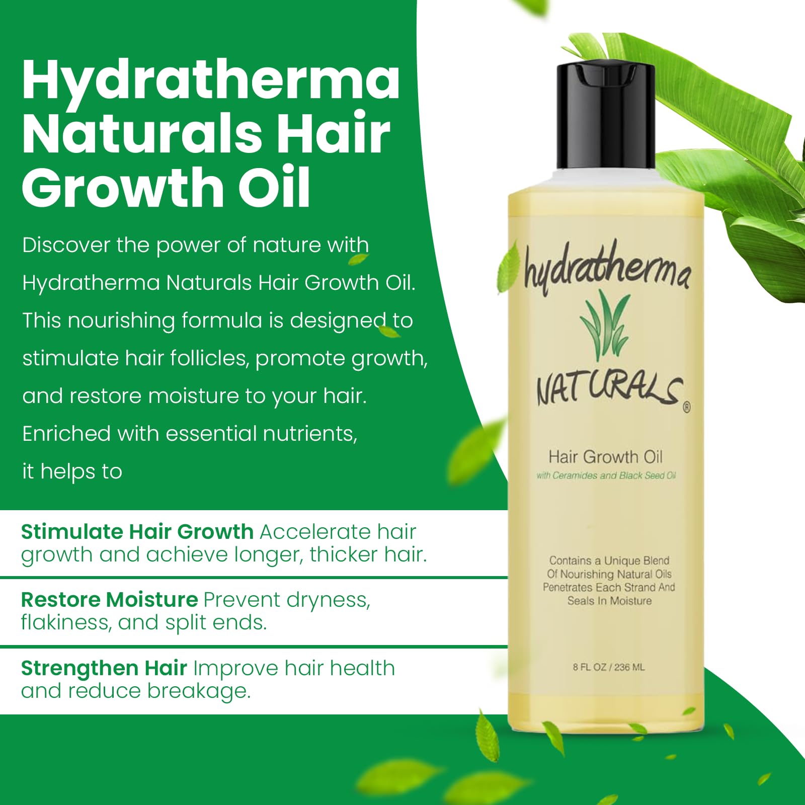 Hydratherma Naturals Hair Growth Oil scalp-massage close-up promoting healthy hydration