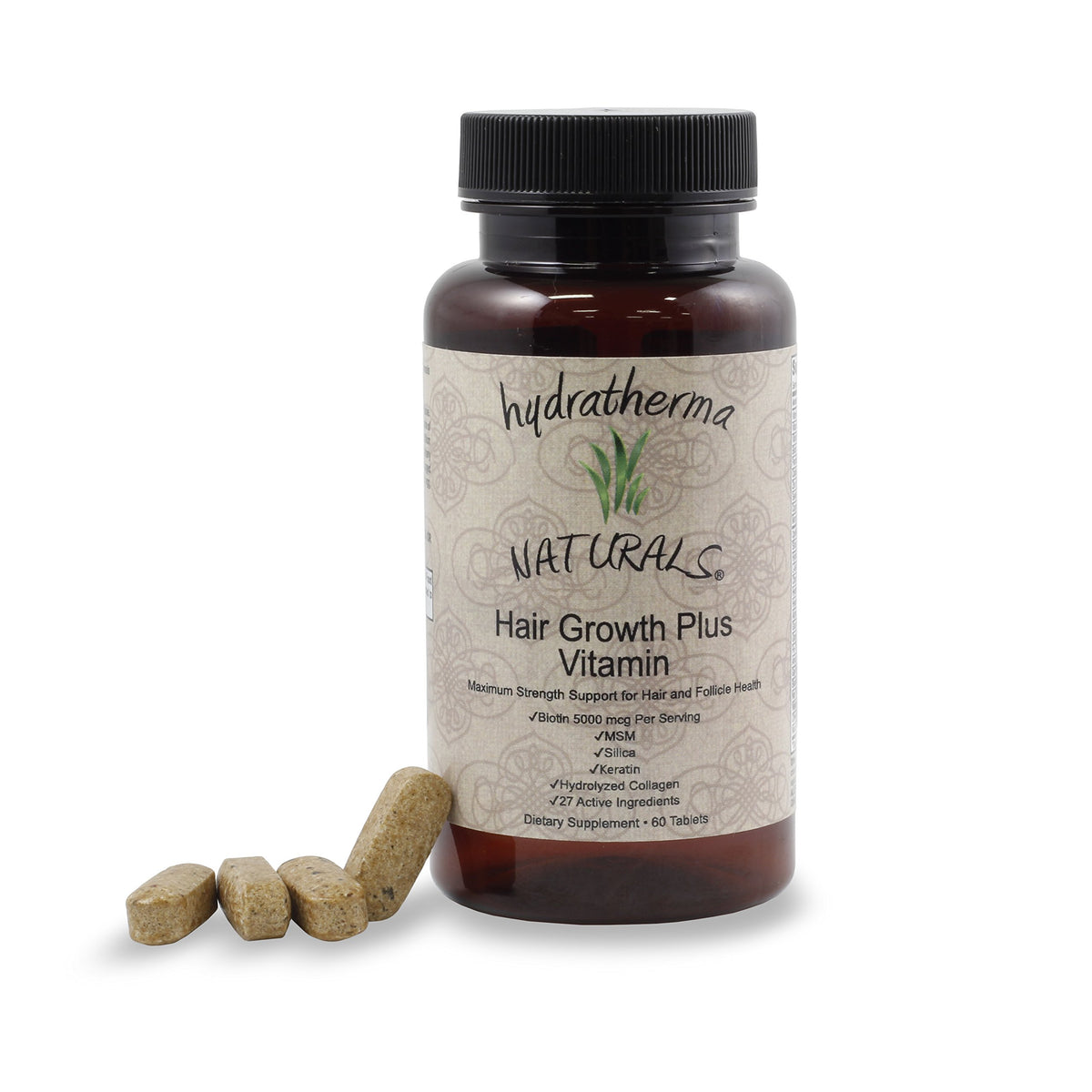 Hydratherma Naturals Hair Growth Plus bottle for daily hair support.