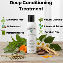 Hydratherma Naturals Herbal Amino Clarifying Shampoo foamy lather ready to purify scalp.