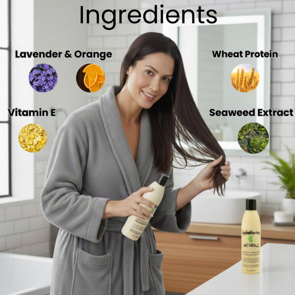 Hydratherma Naturals Moisture Boosting Deep Conditioning Treatment creamy texture supports easy detangling.