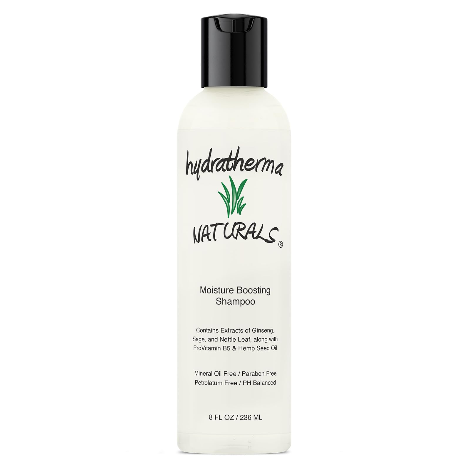Hydratherma Naturals Moisturizing Boosting Shampoo bottle with sea kelp for scalp hydration