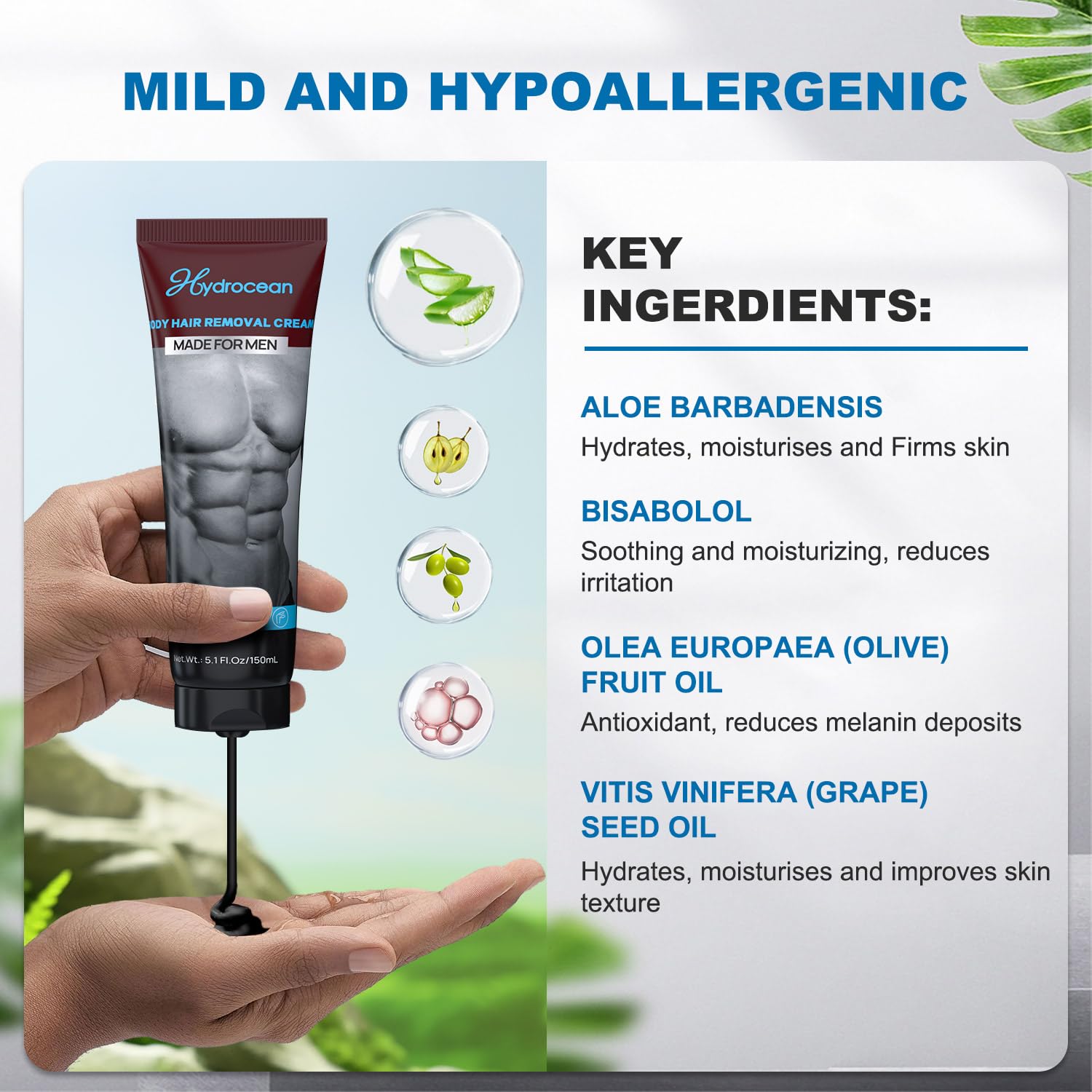 HYDROCEAN cream on forearm area showing mild, hypoallergenic formula