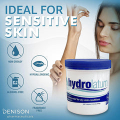 Hydrolatum 12oz tub on bathroom shelf ready for face and body use