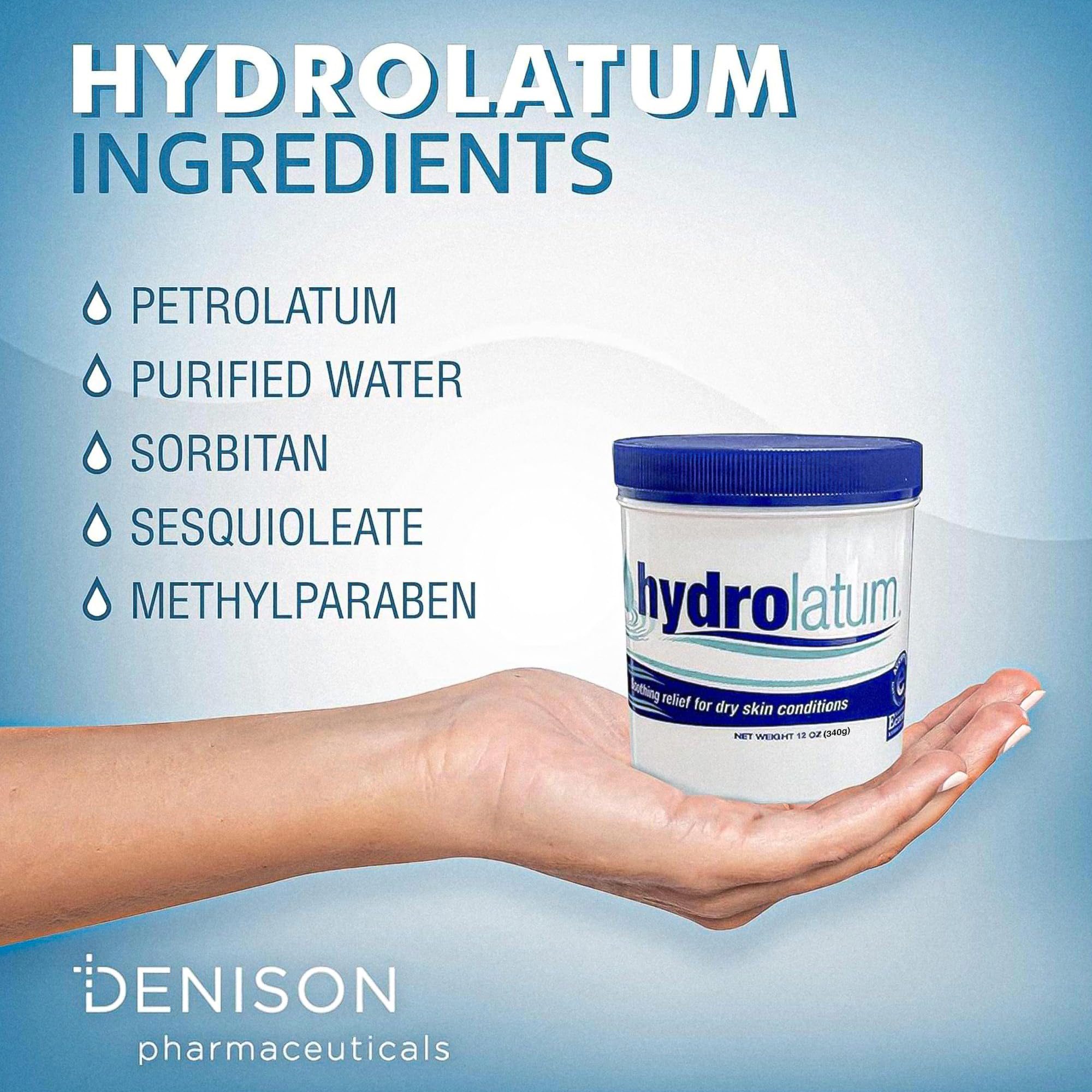 Hydrolatum on face and body application highlights multi-use hydration