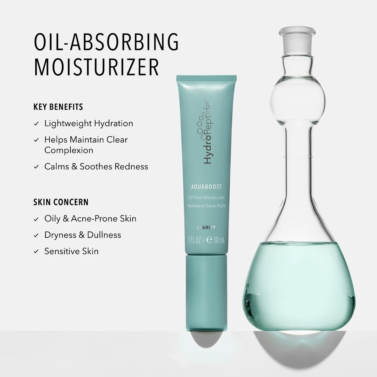 HydroPeptide AquaBoost Clarifying moisturizer texture close-up showing smooth, easy application