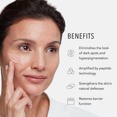 Hand applying HydroPeptide Face Lift to balance moisture on skin