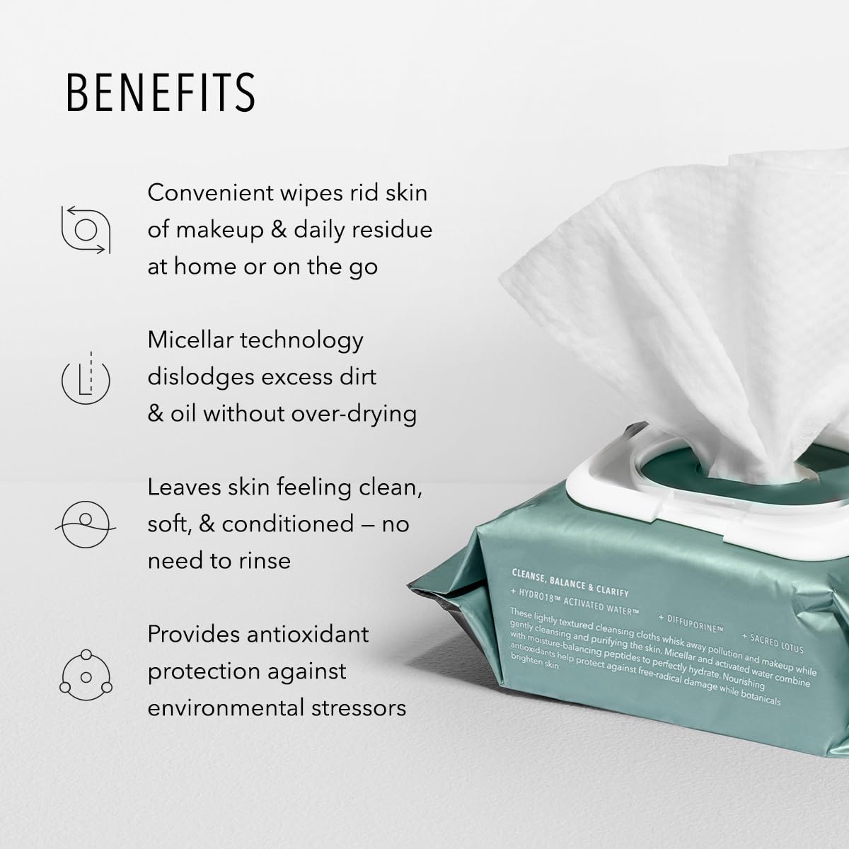 HydroPeptide HydroActive Cleanse cloths deliver hydration and clean pores gently