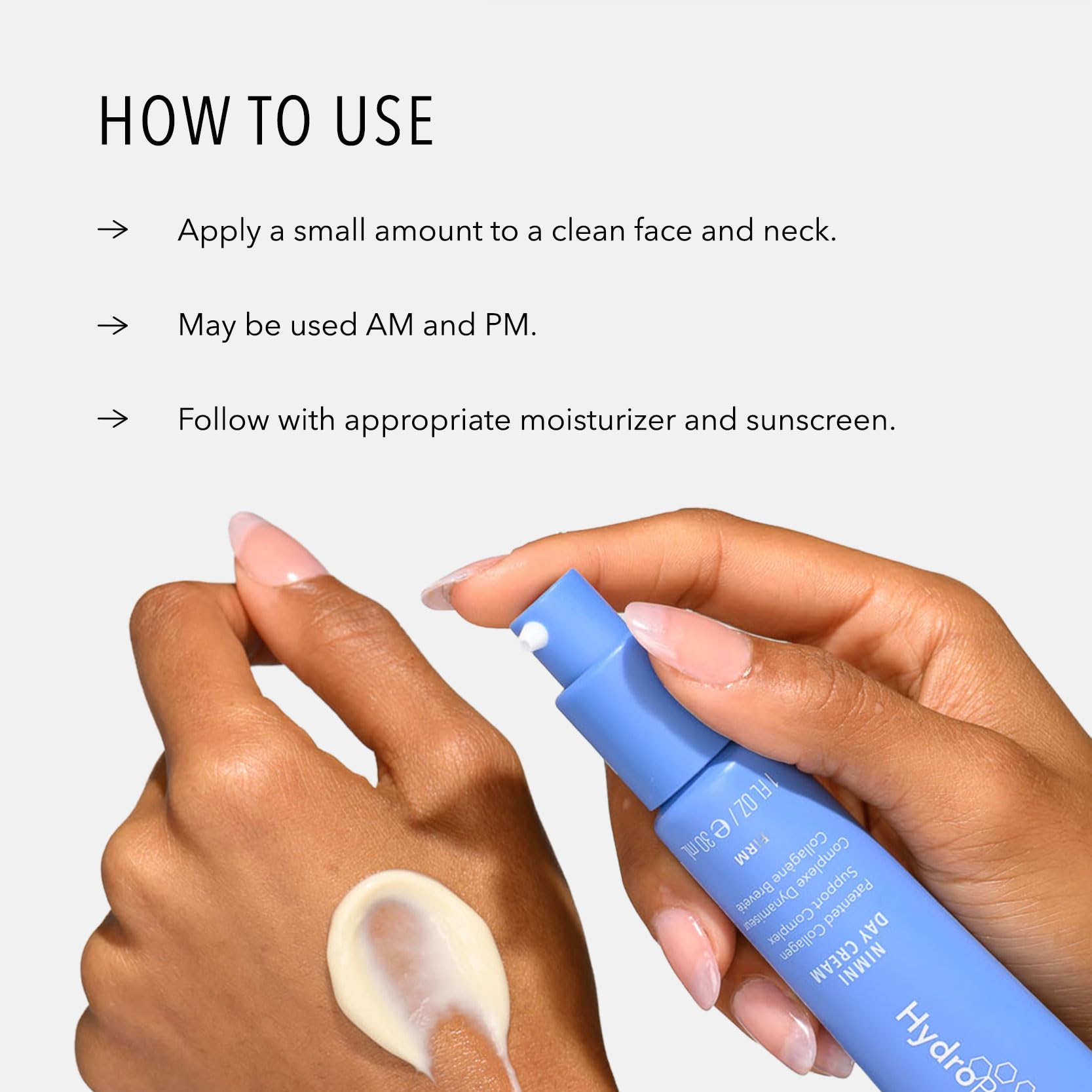 Nimni Day Cream on skin during application for smooth absorption