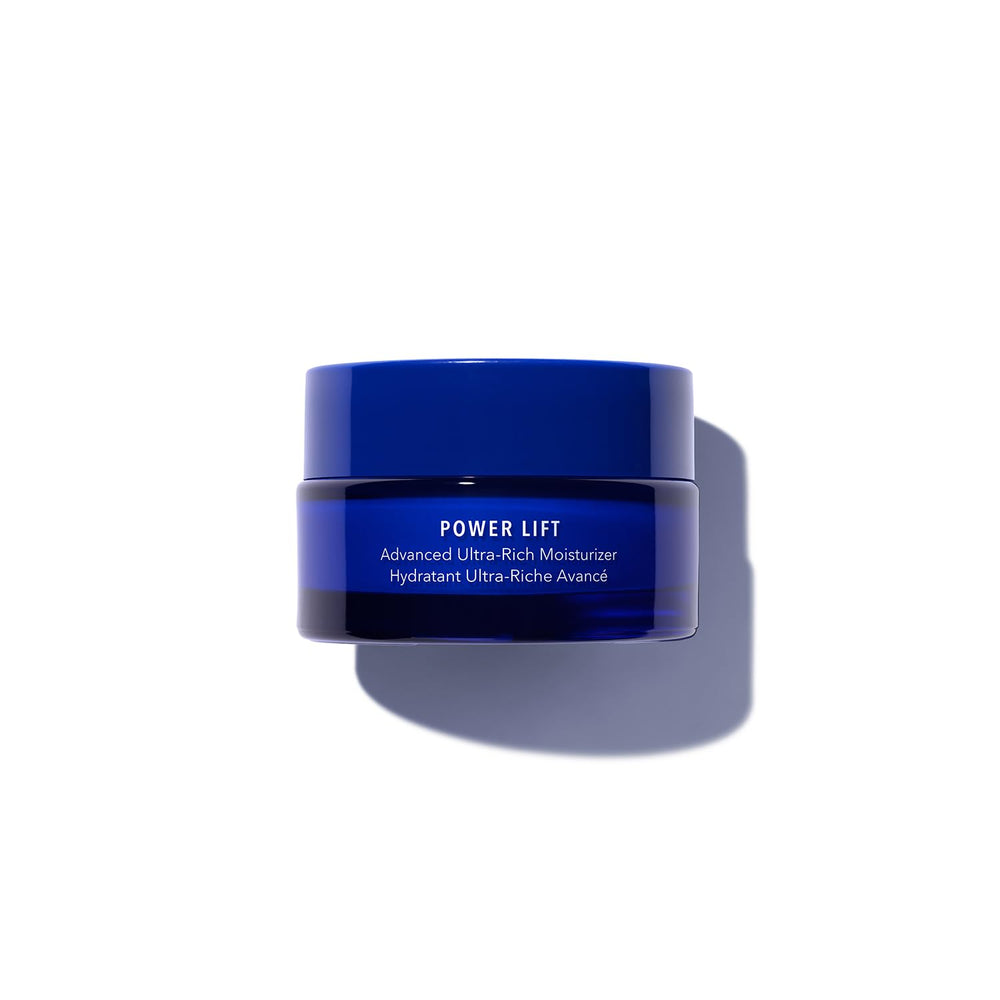 HydroPeptide Power Lift jar closeup shows rich, hydrating cream for dry skin.
