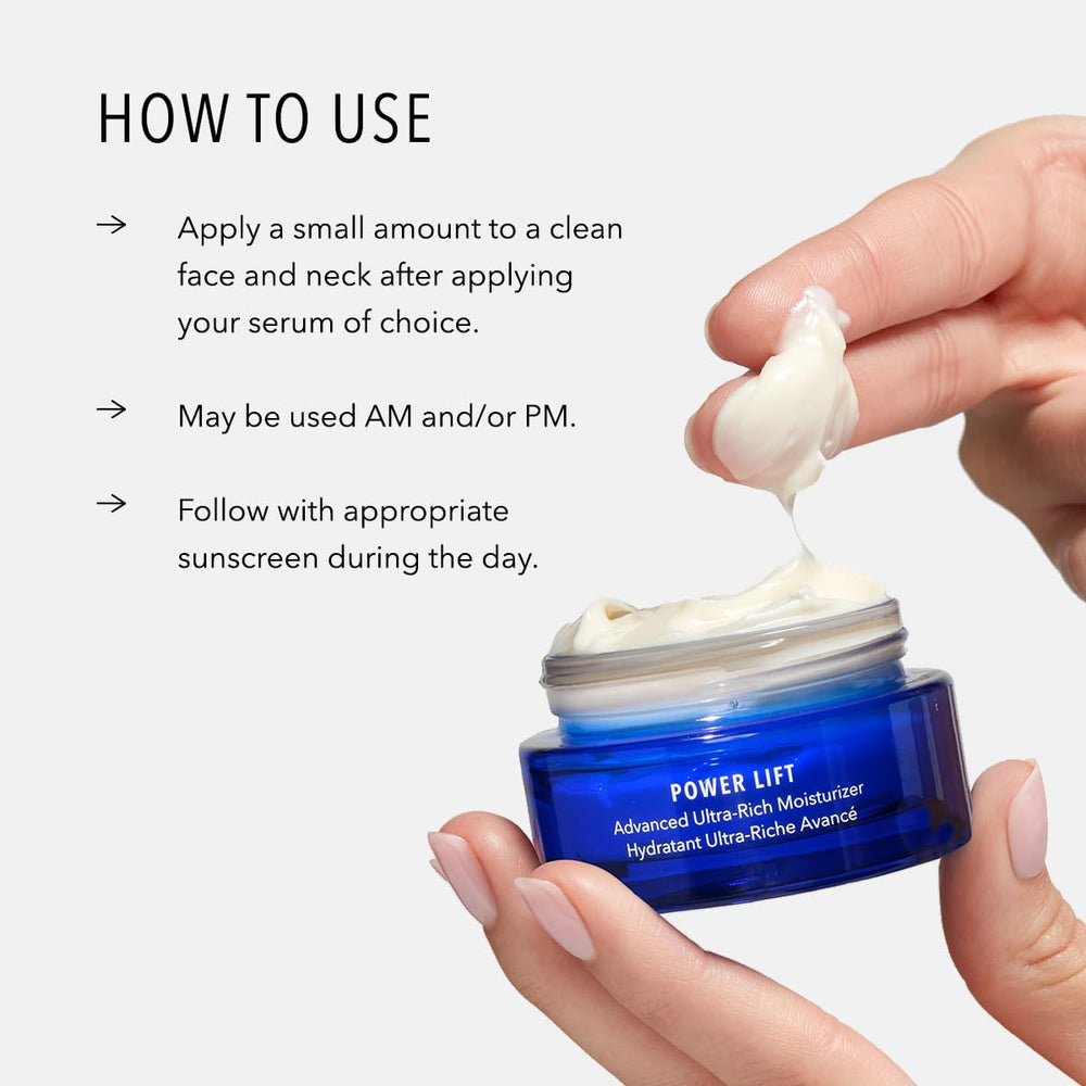 HydroPeptide Power Lift packaging detail showcases premium, peptide-powered skincare.