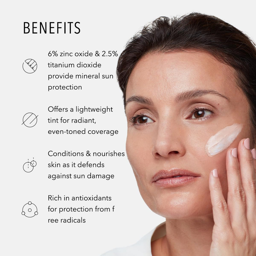 HydroPeptide Solar Defense tinted swatch on skin demonstrating auto-adjusting shade