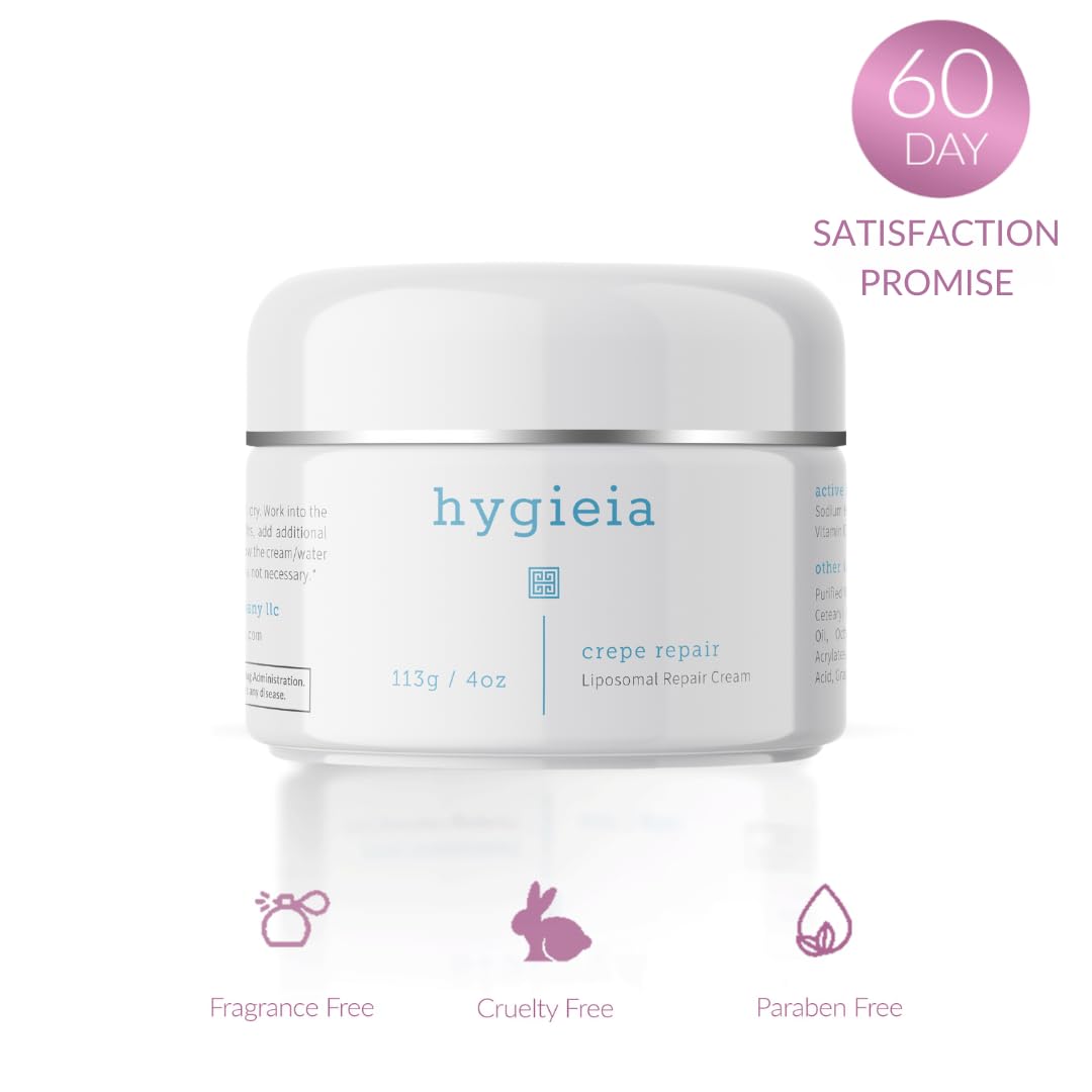 Hygieia liposomal repair cream texture closeup shows creamy penetration for lasting hydration