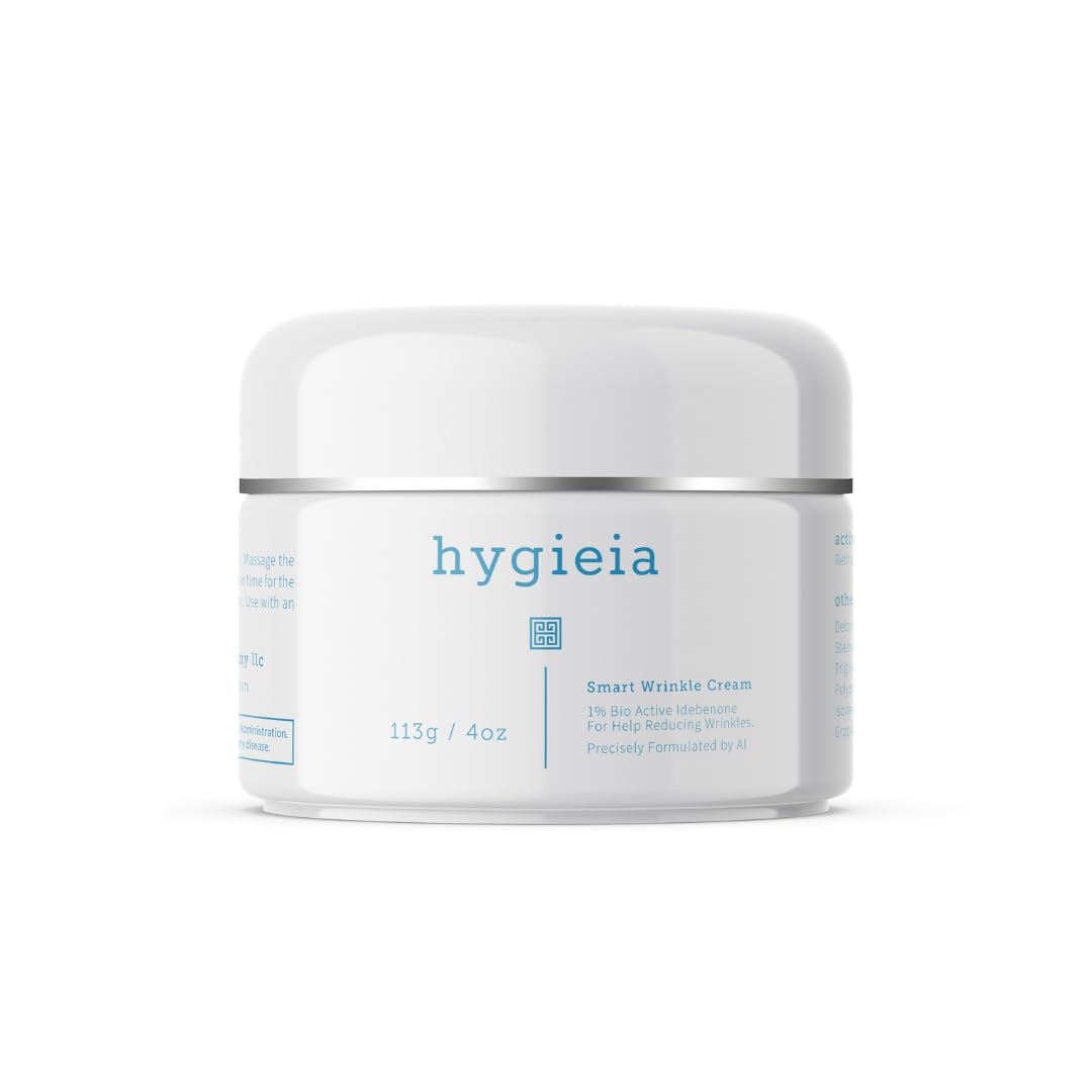 Hygieia+ Smart Wrinkle Cream jar closeup highlighting premium packaging and skincare care
