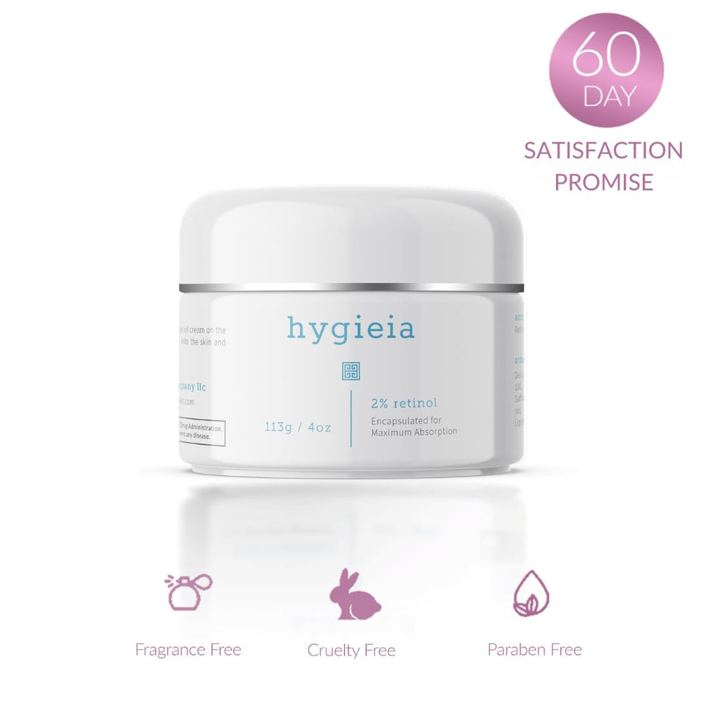 Hygieia+ retinol cream applied on face and neck for firming