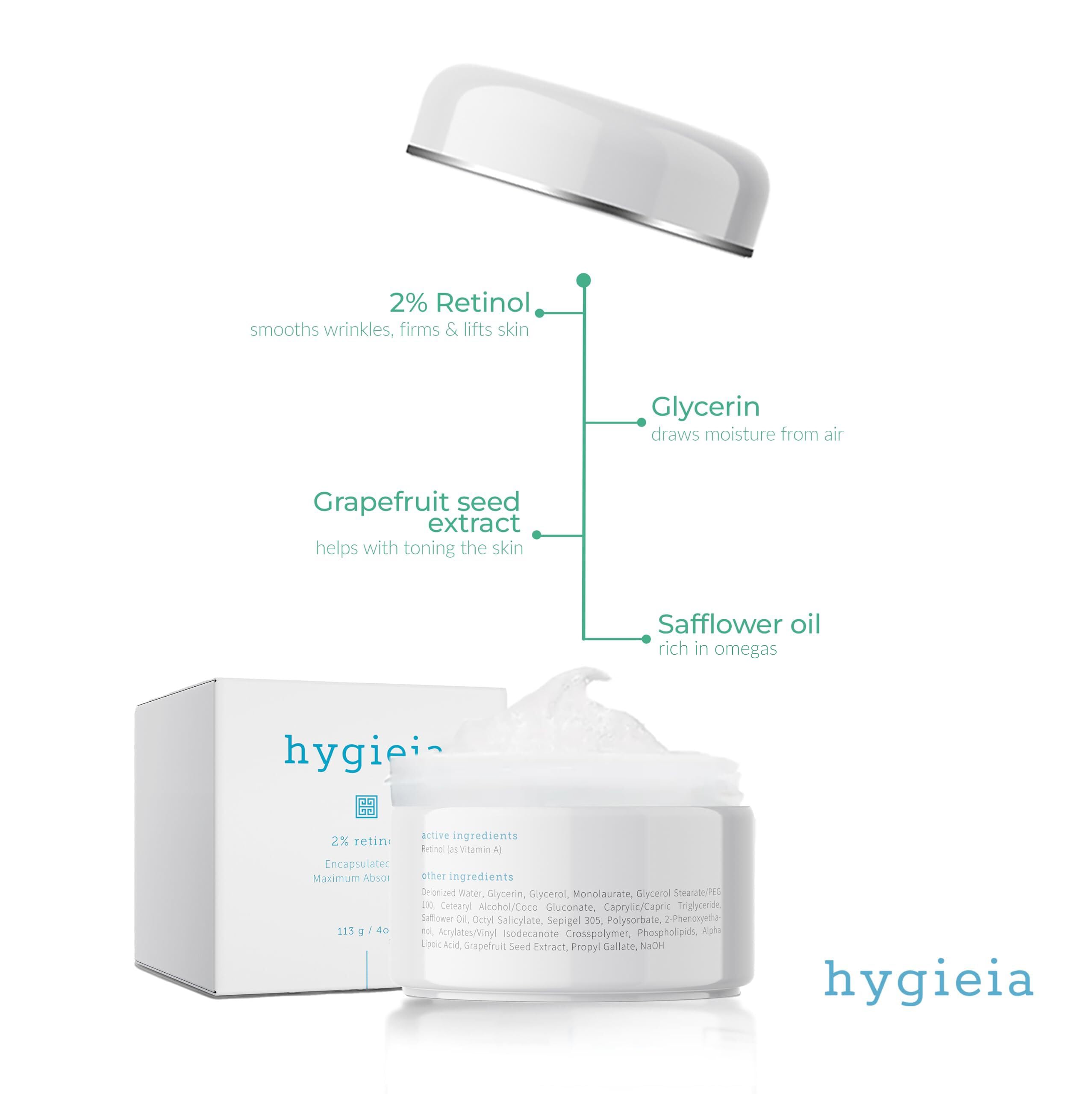 Close-up of Hygieia+ retinol cream texture with smooth glide