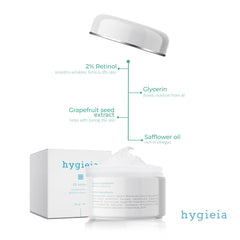 Close-up of Hygieia+ retinol cream texture with smooth glide