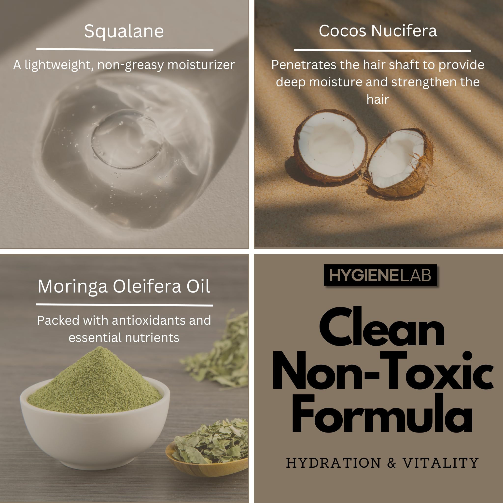 HygieneLab ingredient blend emphasizes nourishing oils without heaviness.
