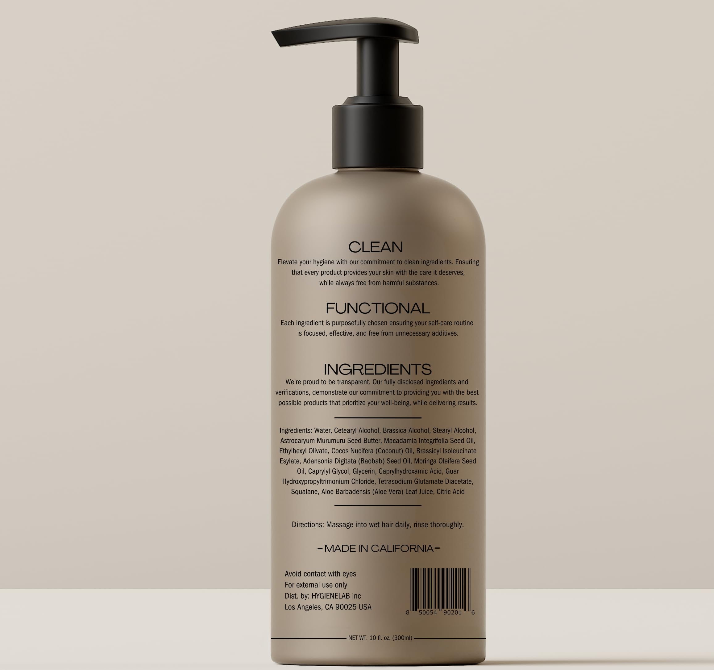 HygieneLab conditioner texture displays lightweight hydration for daily use.