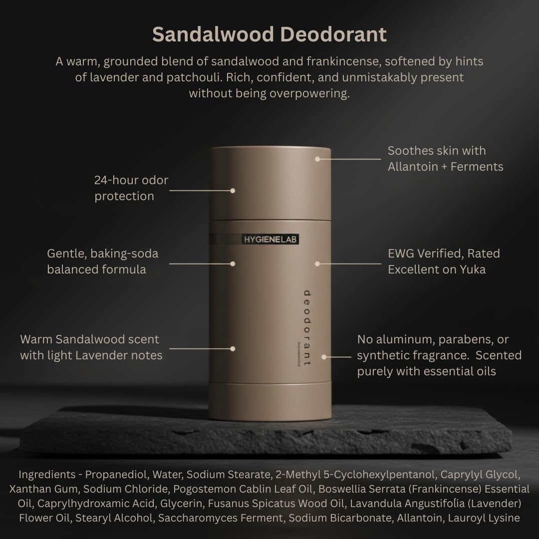 Underarm application scene with HygieneLab deodorant for all-day protection.