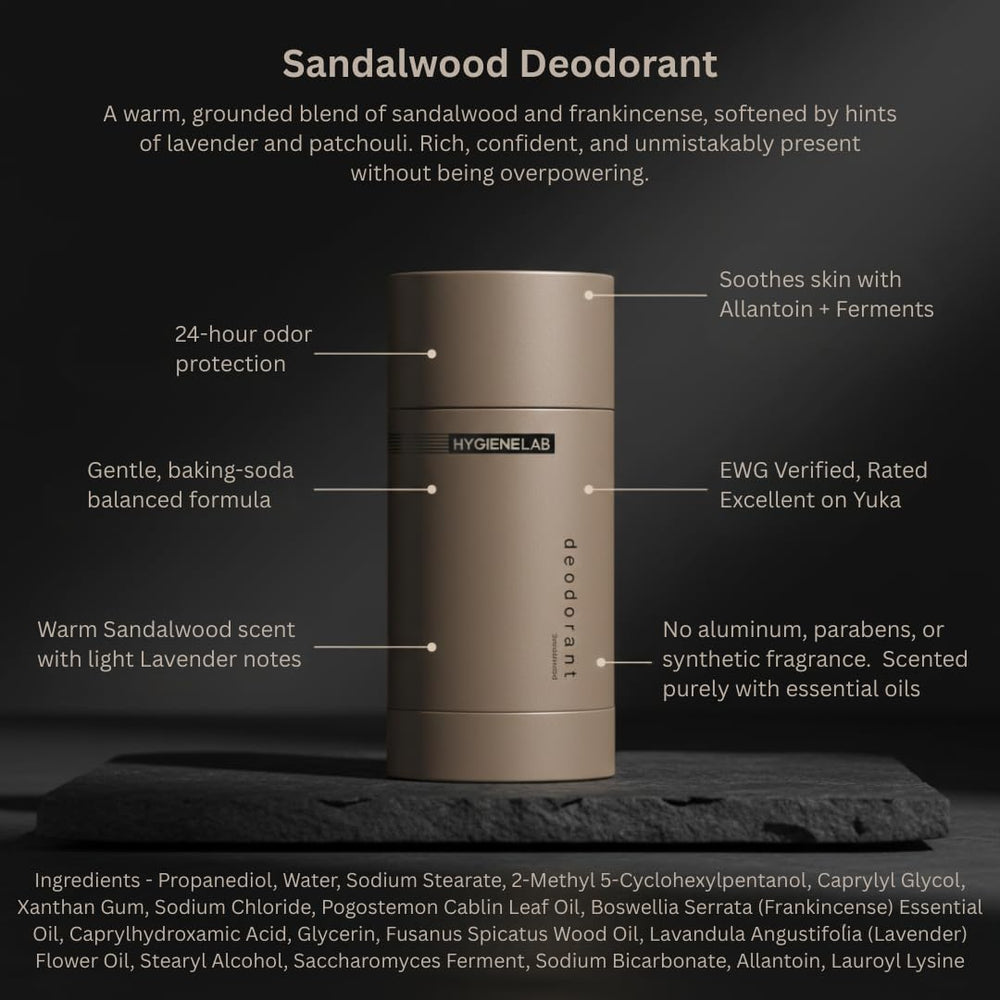Underarm application scene with HygieneLab deodorant for all-day protection.