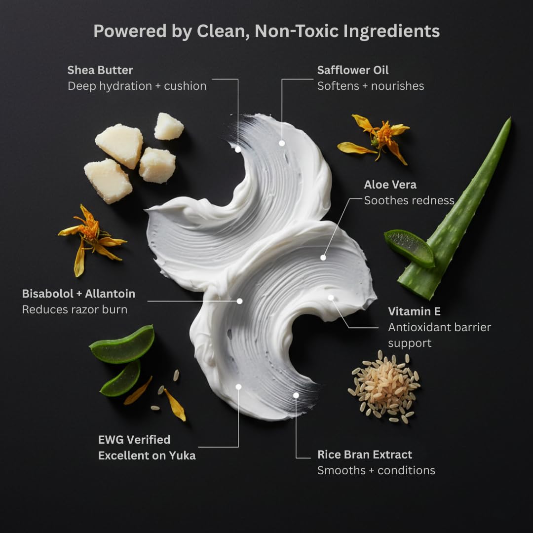 HygieneLab Shaving Cream fragrance-free formula ideal for fragrance-sensitive users.