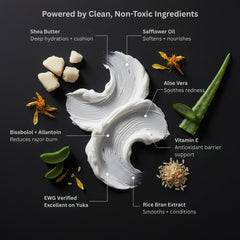 HygieneLab Shaving Cream fragrance-free formula ideal for fragrance-sensitive users.
