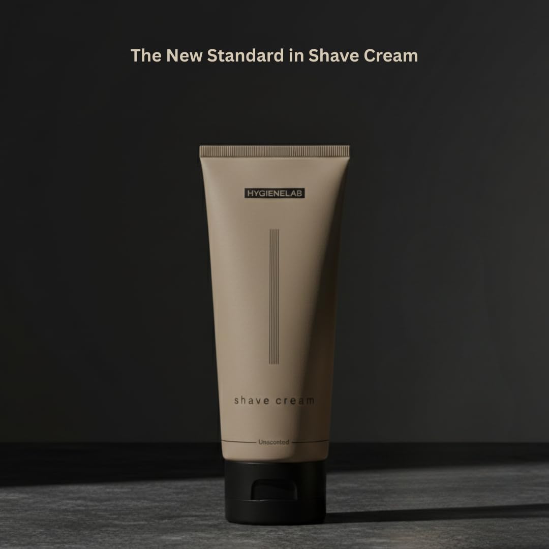HygieneLab Shaving Cream uses non-toxic ingredients for a safe routine.
