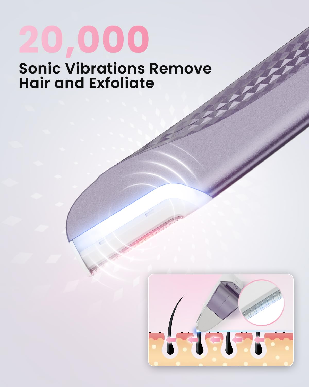 Hyhail Dermaplane Razor LED light enhances precision during use