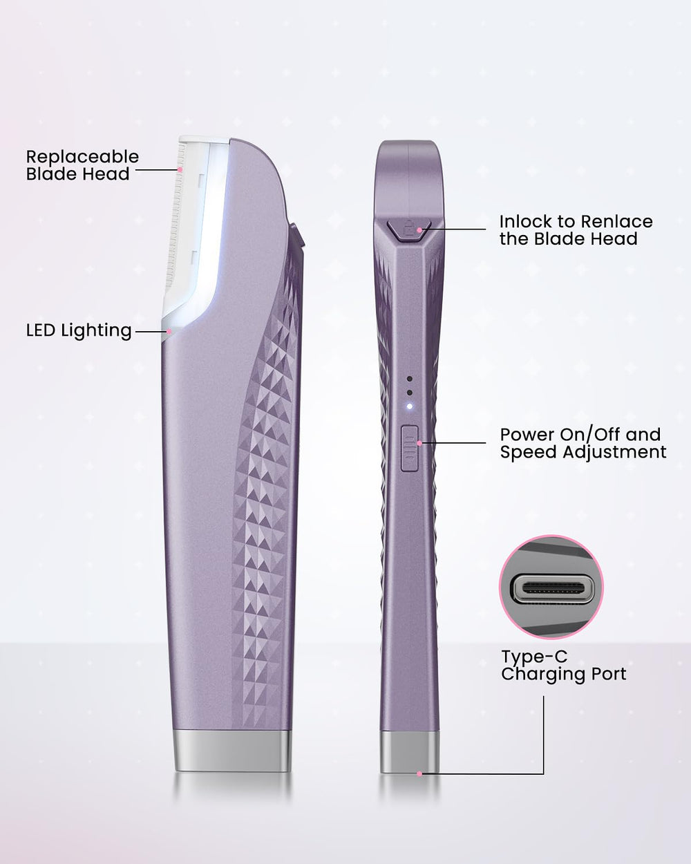 Hyhail Dermaplane Razor travel-friendly with long battery life for on-the-go skincare