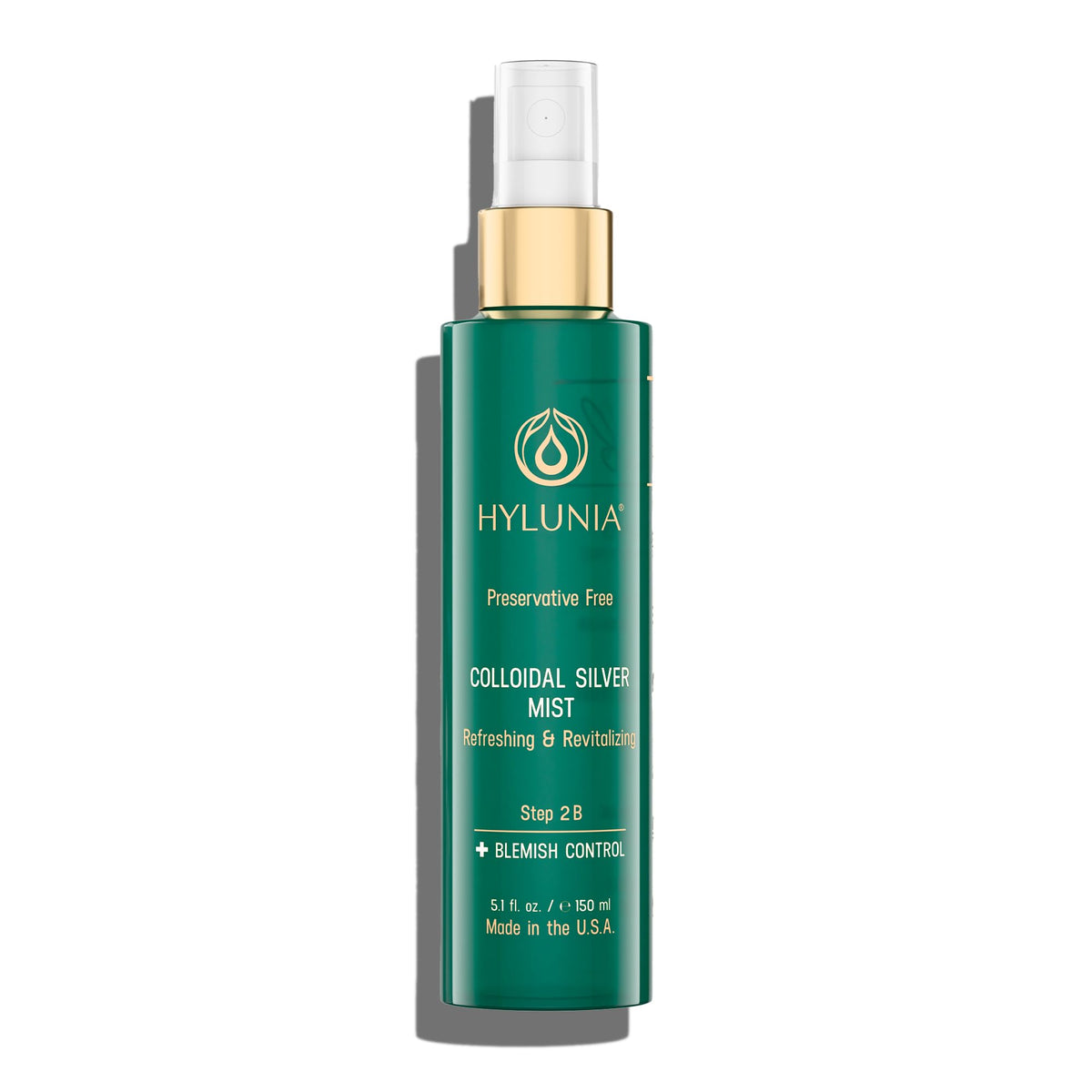 Hylunia Colloidal Silver Mist Toner bottle applied to face for hydration and calm